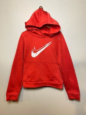 Nike Therma-Fit Kids' Red Hooded Pullover Sweatshirt Hoodie Size Small